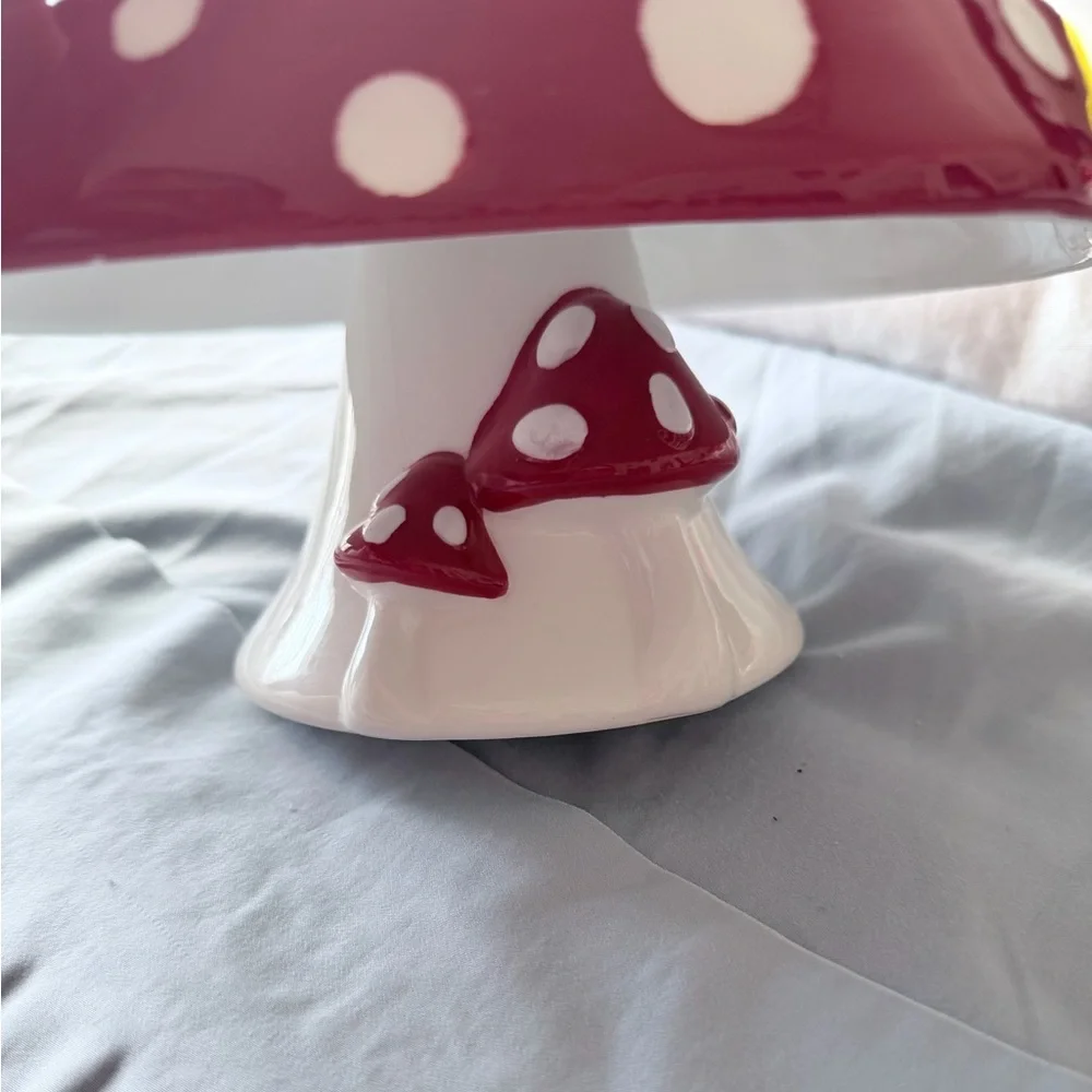 Red and White Mushroom Cake Stand